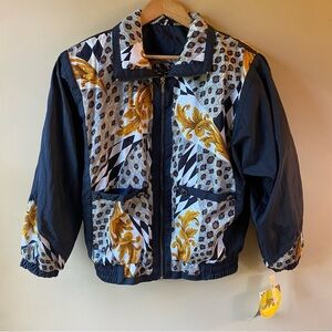 Vintage East West Animal Print Windbreaker Jacket Fullzip Women’s Small NWT